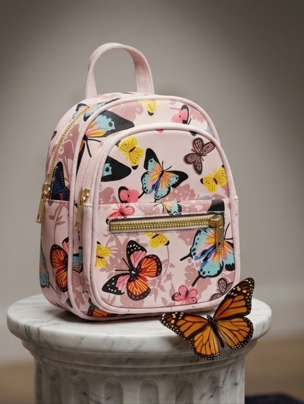 Girls' Pink Butterfly Mini Backpack NWT